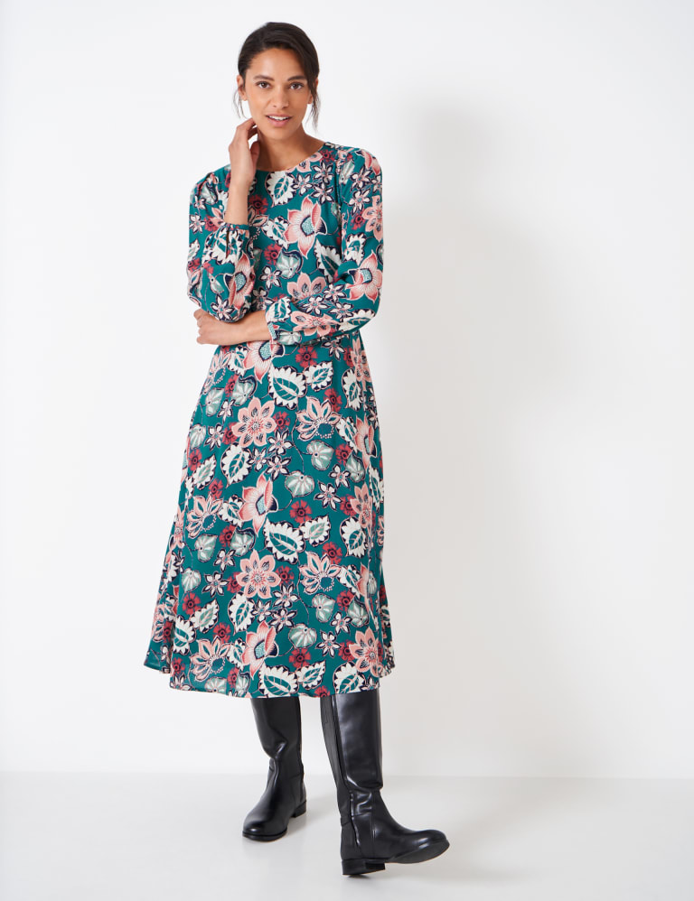 Jersey Floral Midi Tea Dress 1 of 6