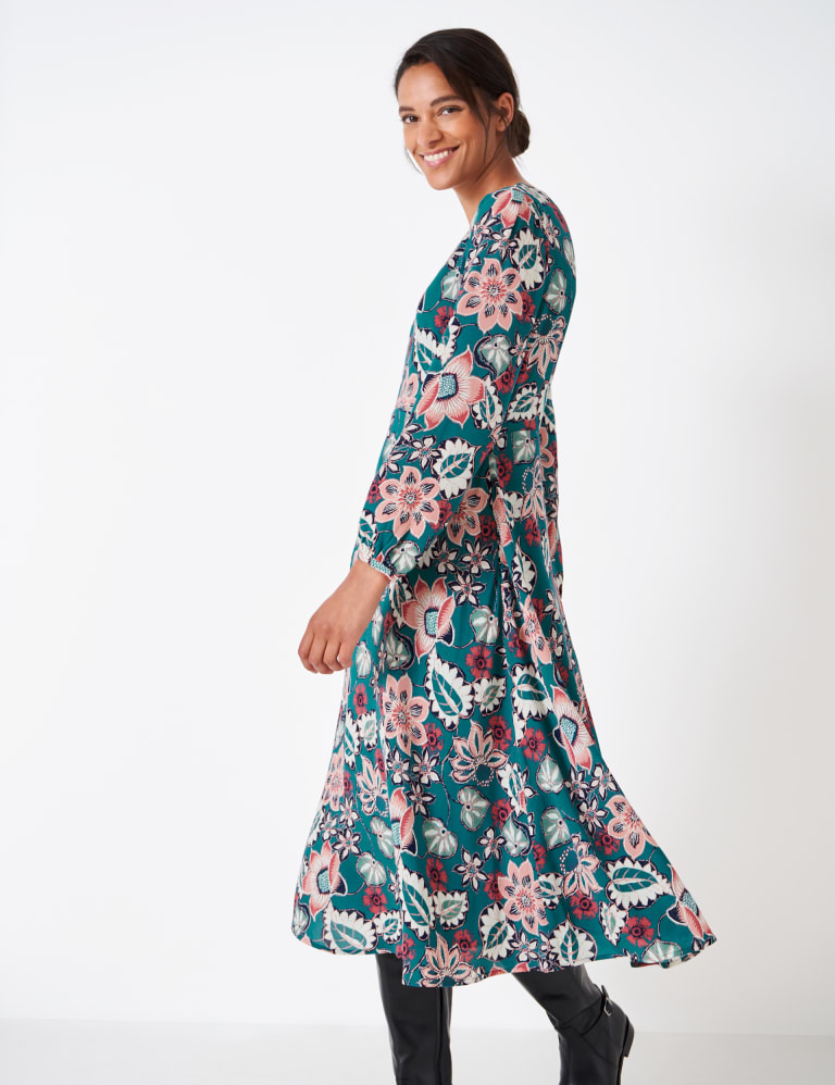 Jersey Floral Midi Tea Dress 3 of 6