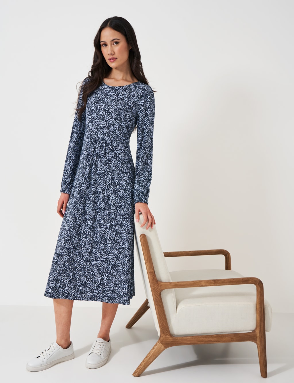 Jersey Floral Midi Tea Dress Crew Clothing M S