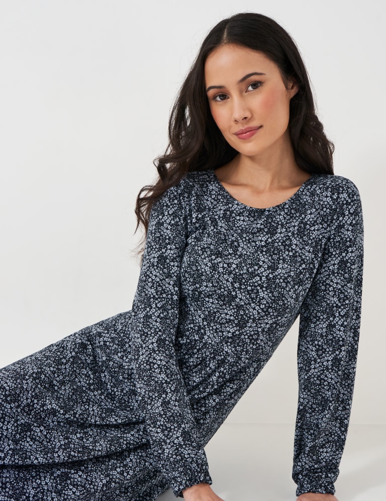 Jersey Floral Midi Tea Dress