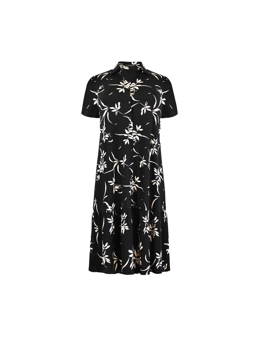 Jersey Floral Midi Tiered Shirt Dress 1 of 6