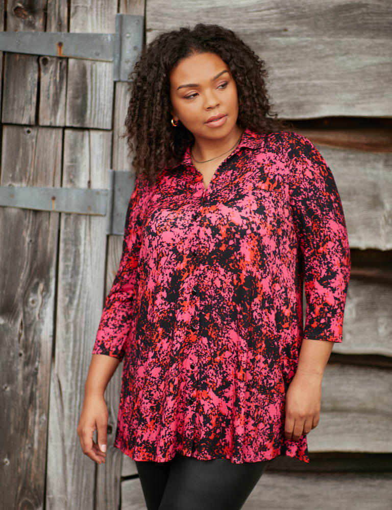 Black floral tunic top best sale