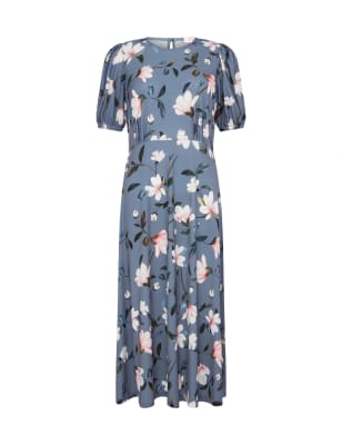 Jersey Floral Round Neck Midi Tea Dress Finery London M&S