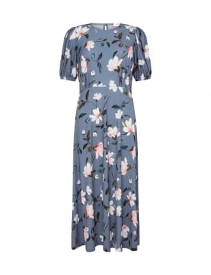 Jersey Floral Round Neck Midi Tea Dress | Finery London | M&S