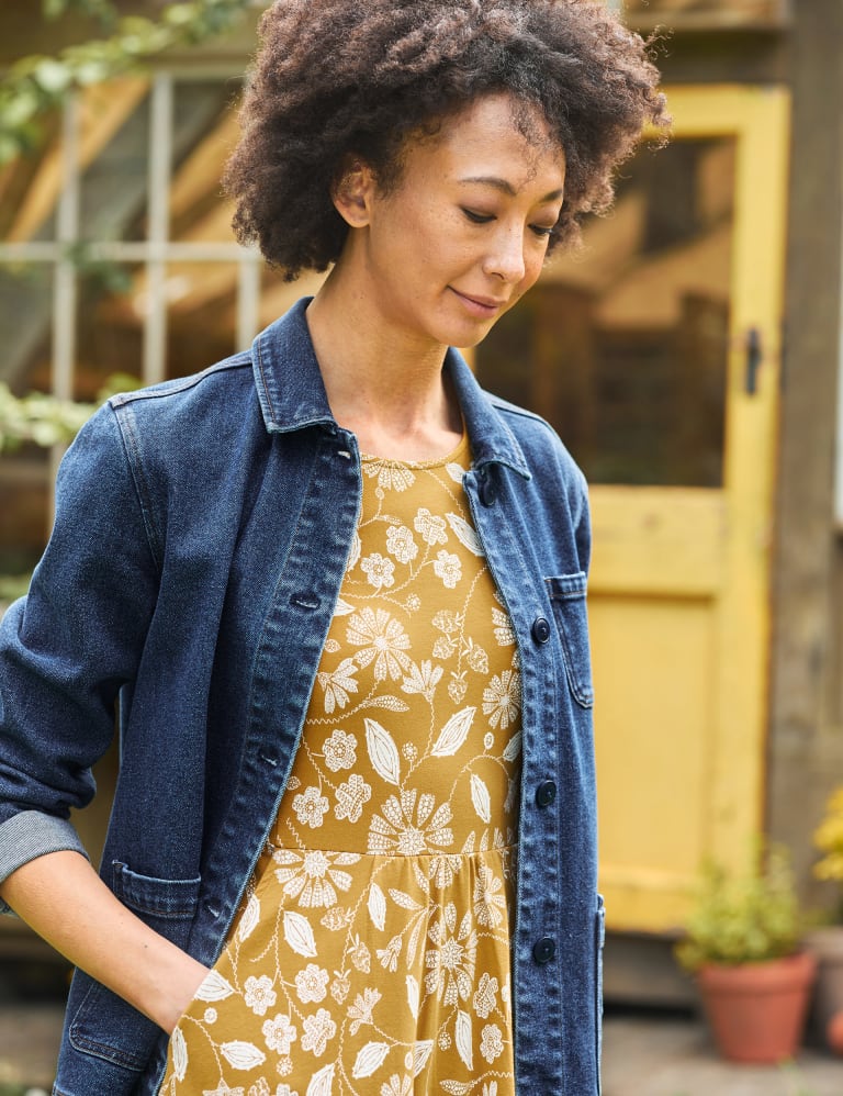 Jersey Floral Round Neck Skater Dress Seasalt Cornwall M&S