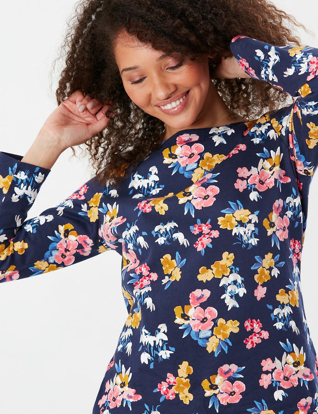 Jersey Floral Scoop Neck Relaxed Top 4 of 5