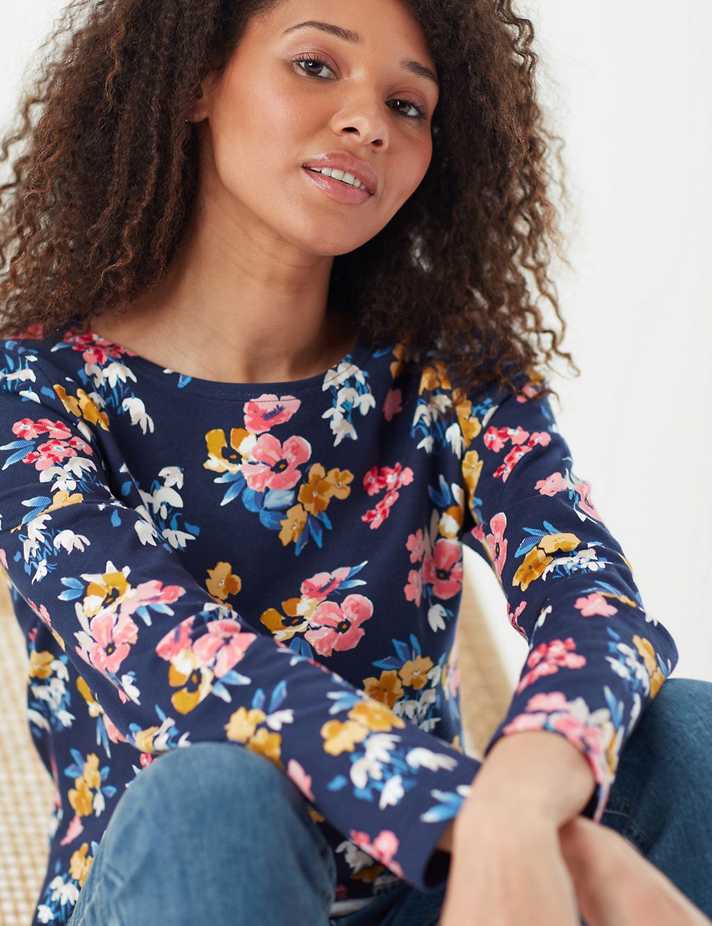 Jersey Floral Scoop Neck Relaxed Top 5 of 5