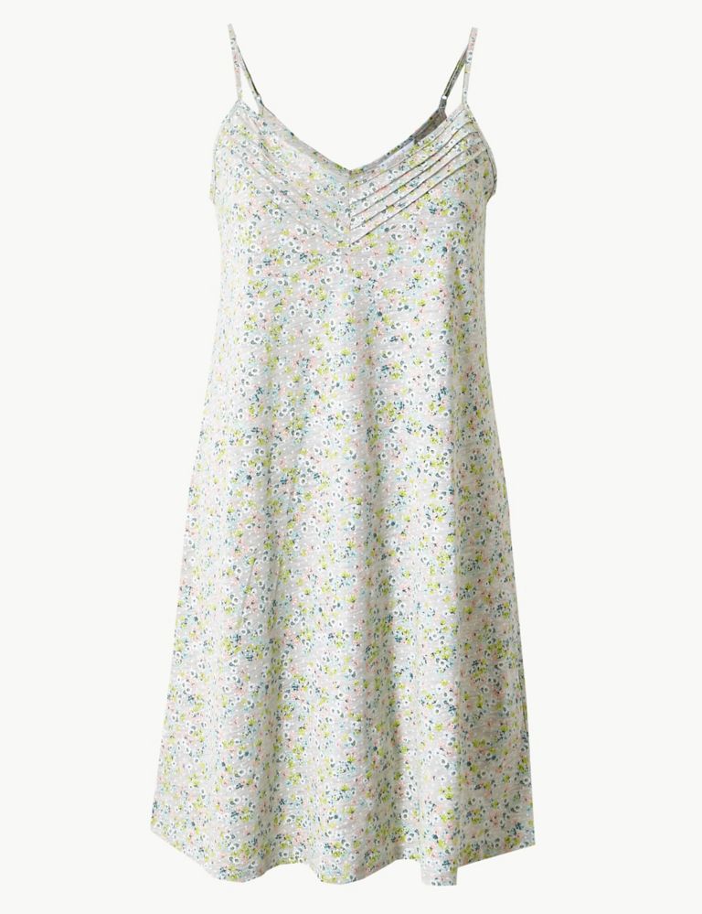 Jersey Floral Strappy Chemise 2 of 4