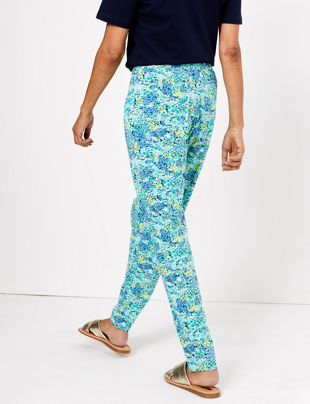 Jersey Floral Tapered Ankle Grazer Trousers 2 of 5