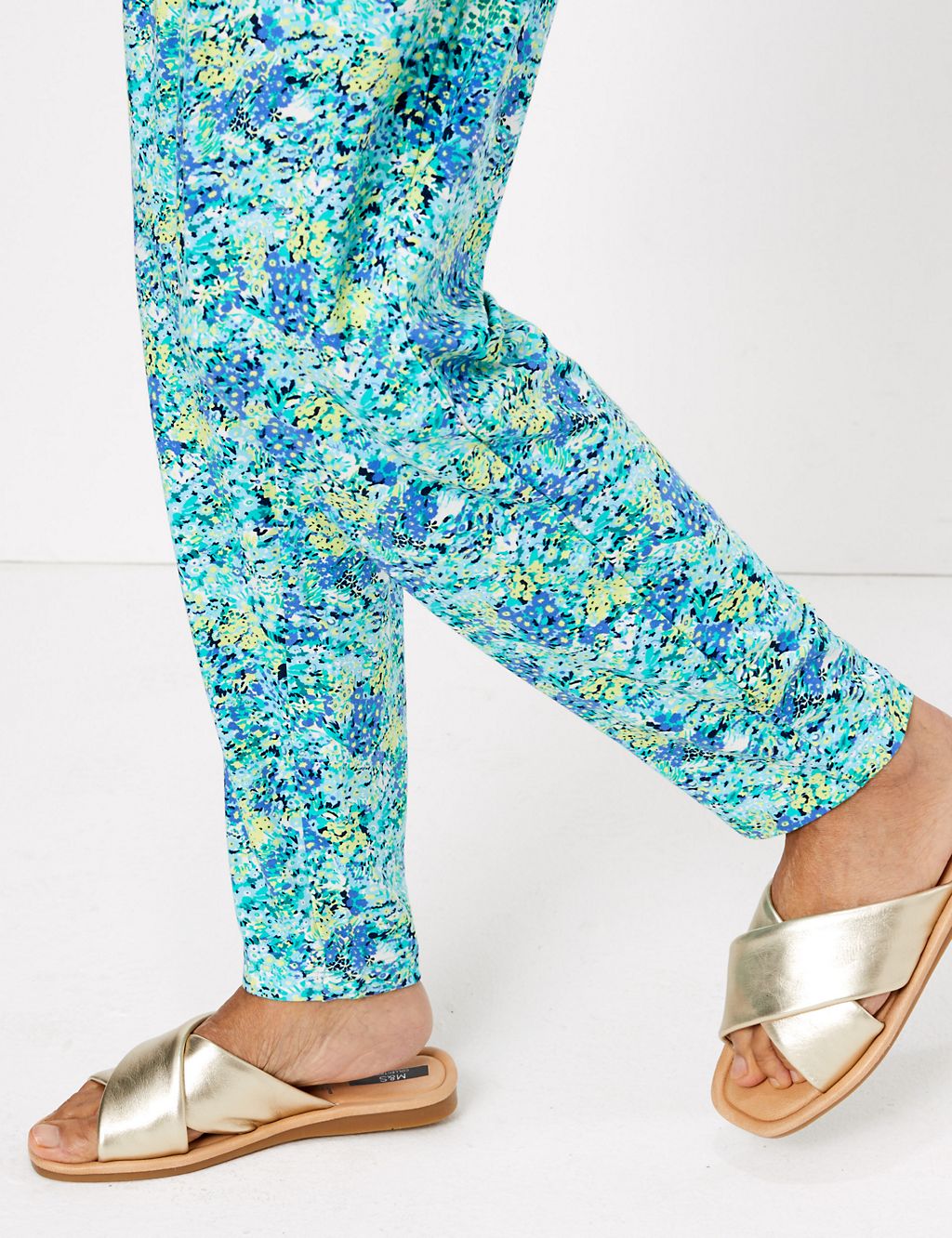 Jersey Floral Tapered Ankle Grazer Trousers 5 of 5