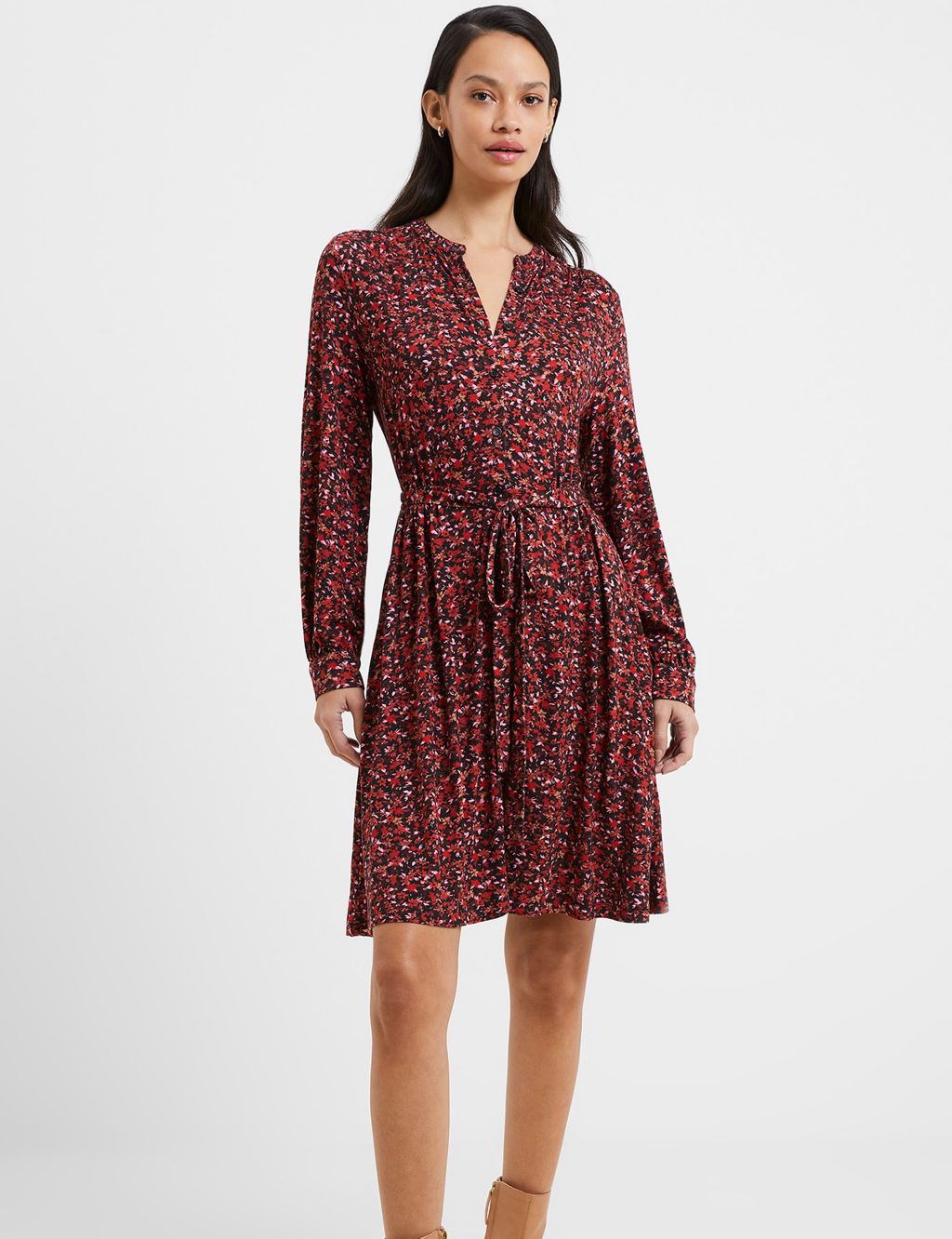 Buy Jersey Floral V-Neck Knee Length Shirt Dress | French Connection | M&S