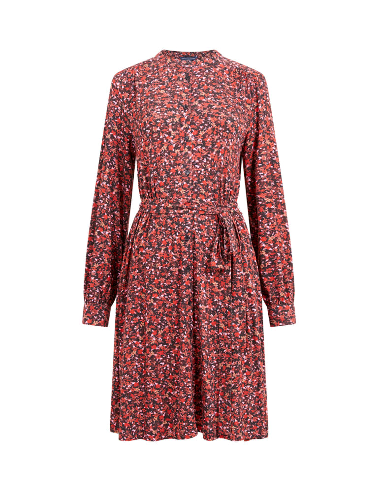 Jersey Floral V-Neck Knee Length Shirt Dress 2 of 4