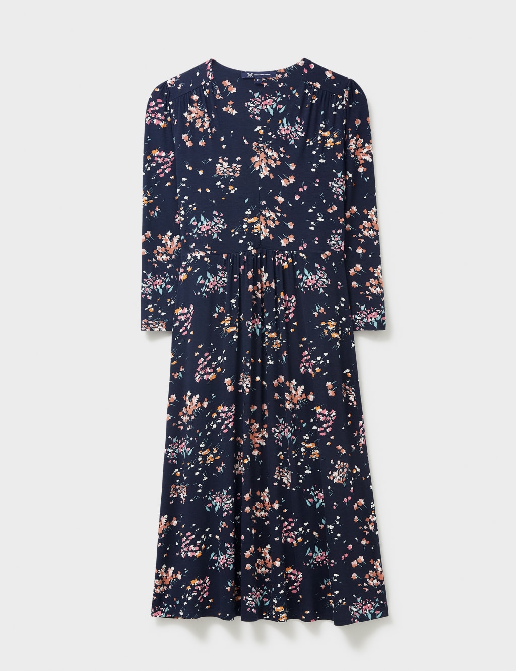 Jersey Floral VNeck Knee Length Tea Dress Crew Clothing M&S