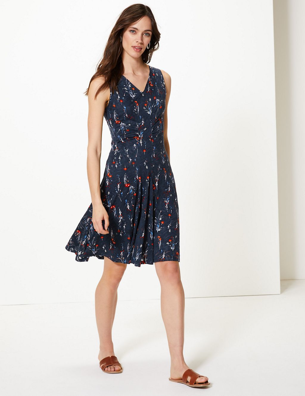Jersey Floral Waisted Dress 2 of 4