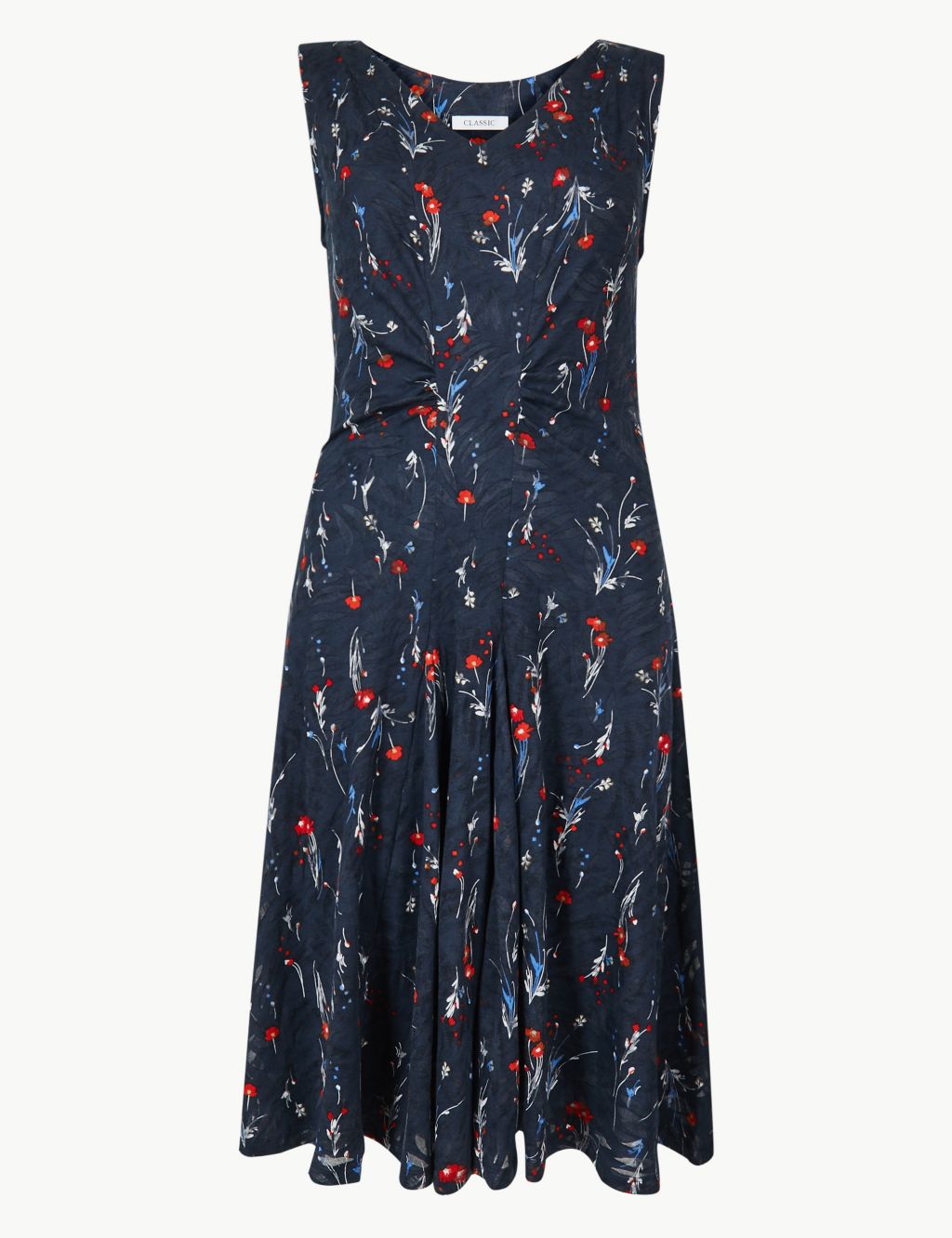 Jersey Floral Waisted Dress | M&S Collection | M&S