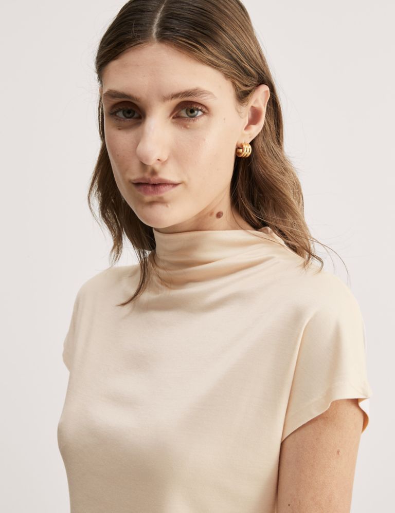 Jersey Funnel Neck Top 1 of 5
