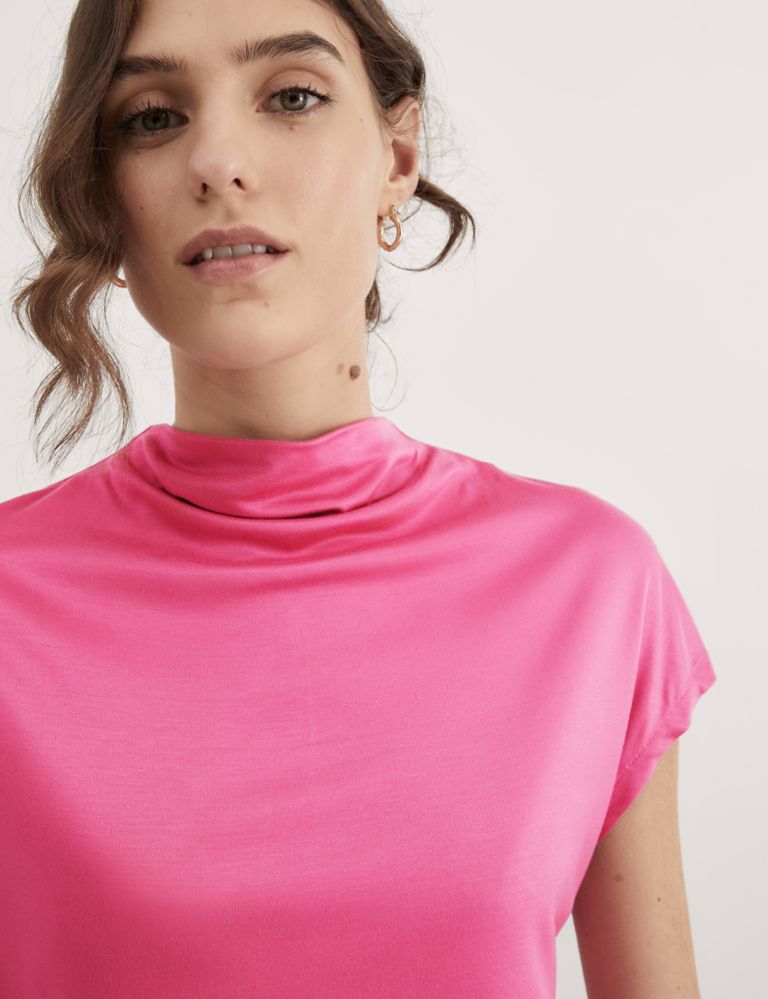 Jersey Funnel Neck Top 1 of 5