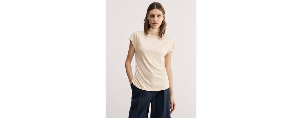 Jersey Funnel Neck Top 4 of 5