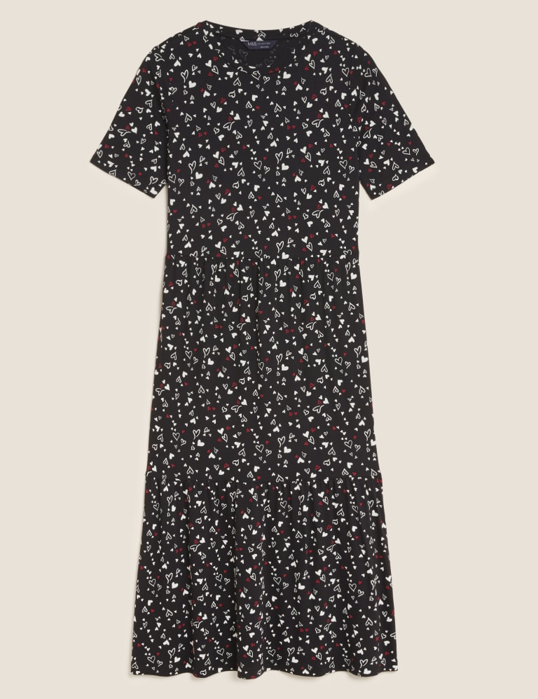 Black and white heart print dress 2025