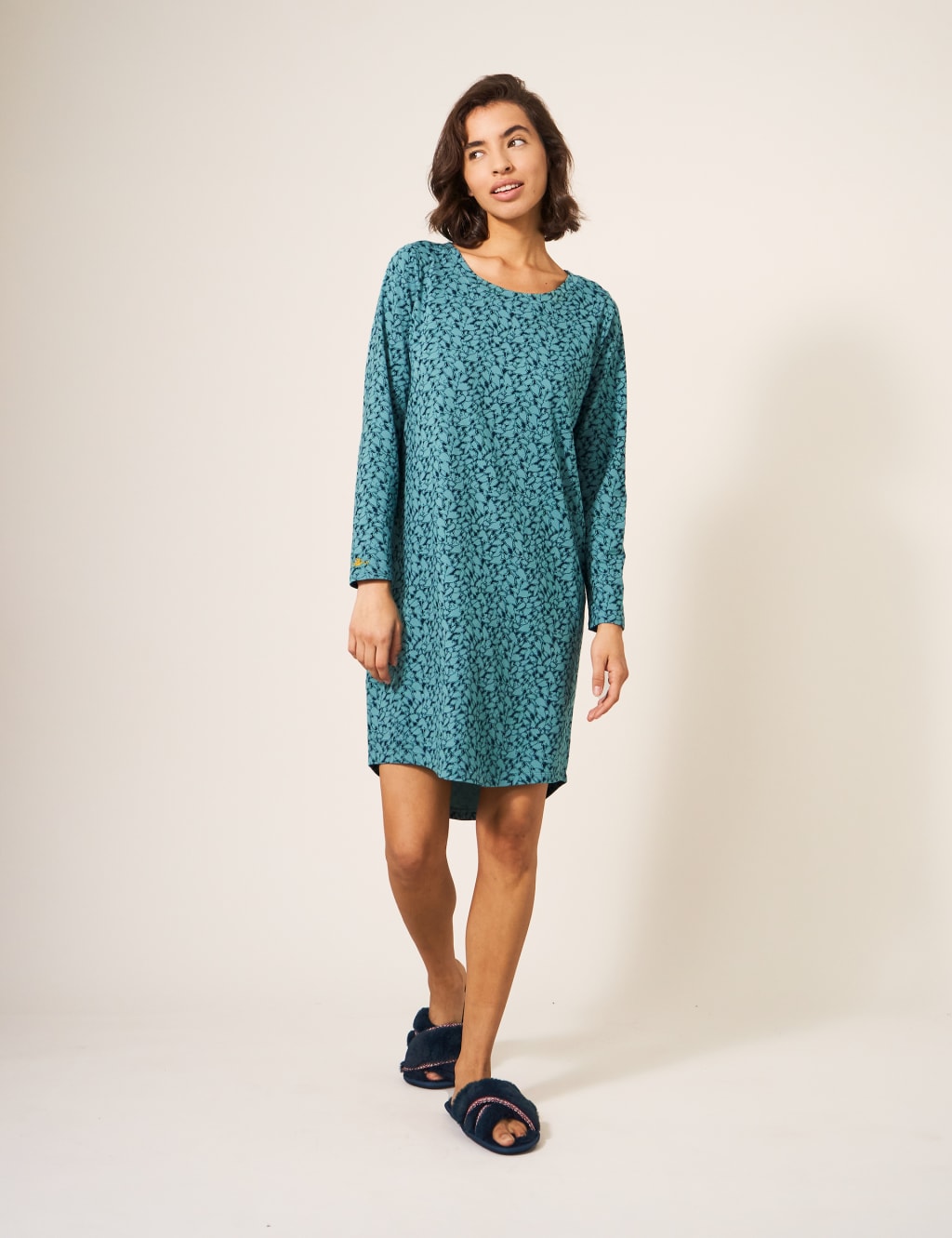 Jersey Heart Print Nightdress White Stuff M S