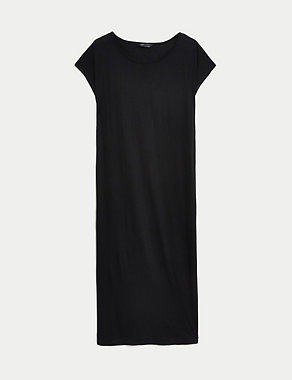Jersey High Neck Midi T-Shirt Dress Image 2 of 5
