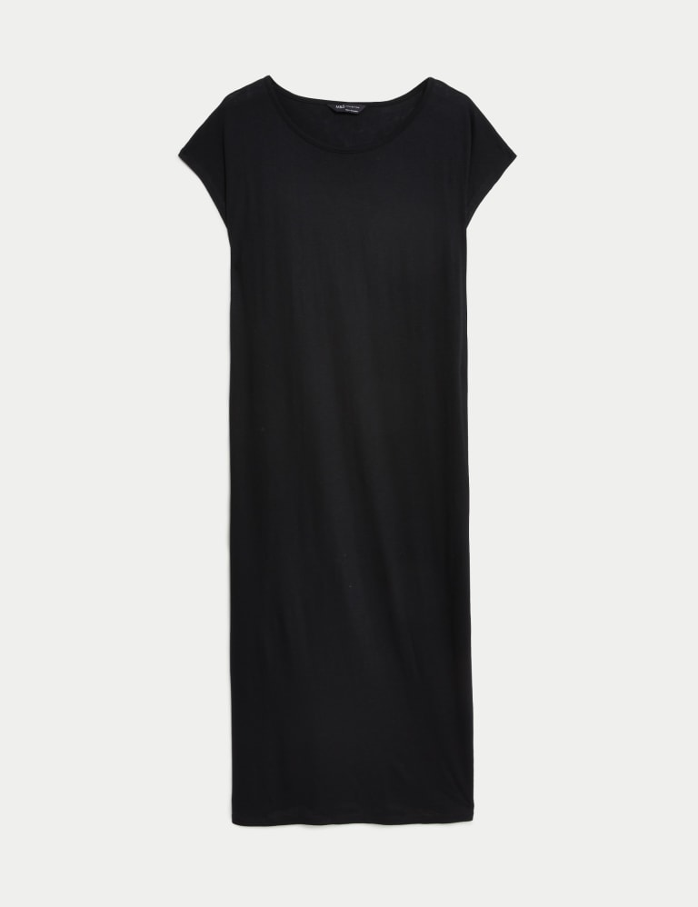 Jersey High Neck Midi T-Shirt Dress 2 of 5