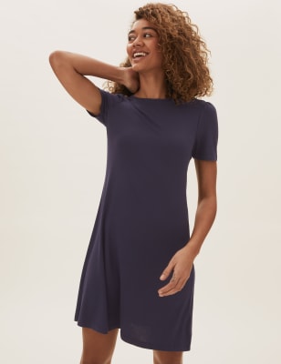 Jersey Knee Length Swing Dress M S Collection M S