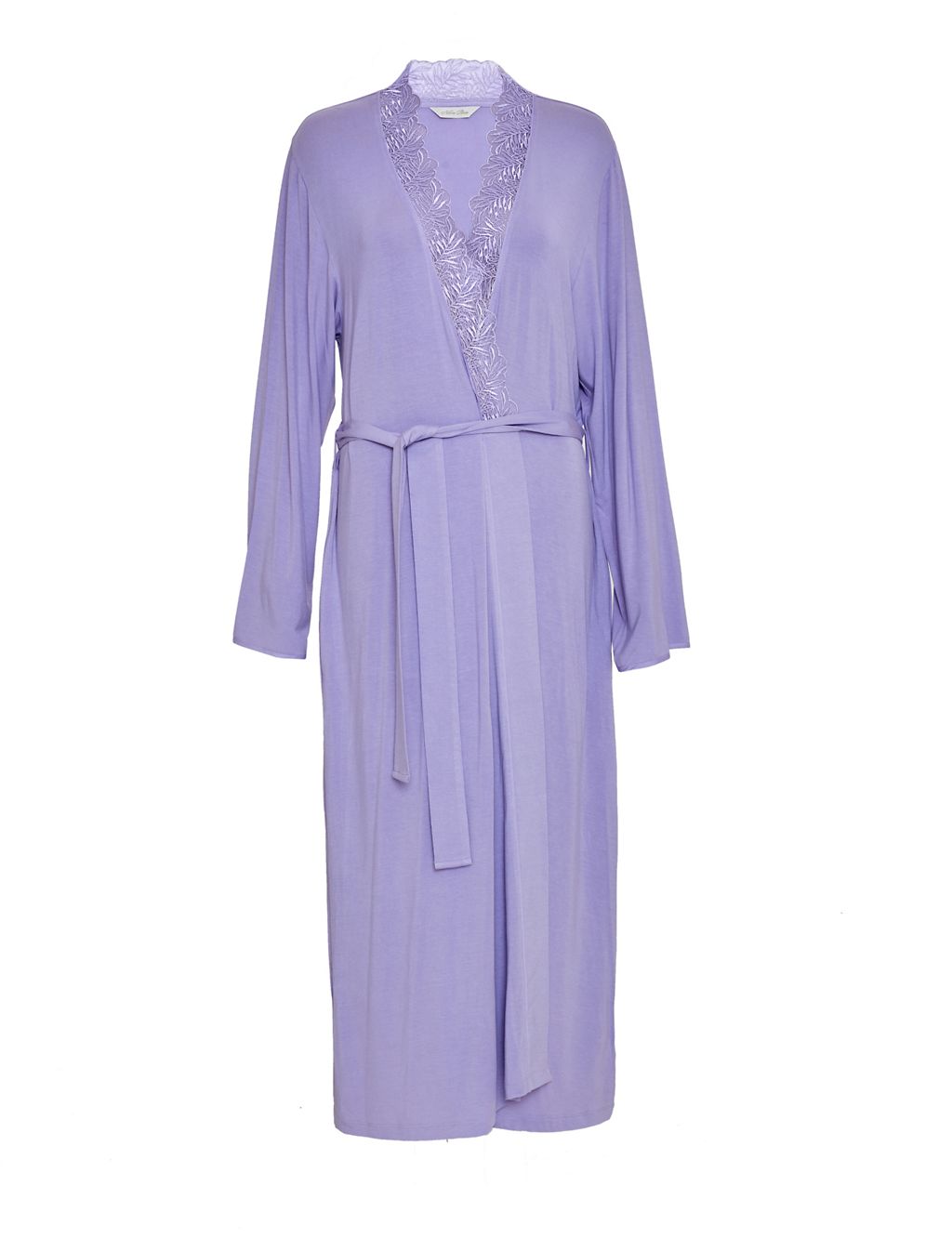 Jersey Lace Trim Dressing Gown 1 of 4
