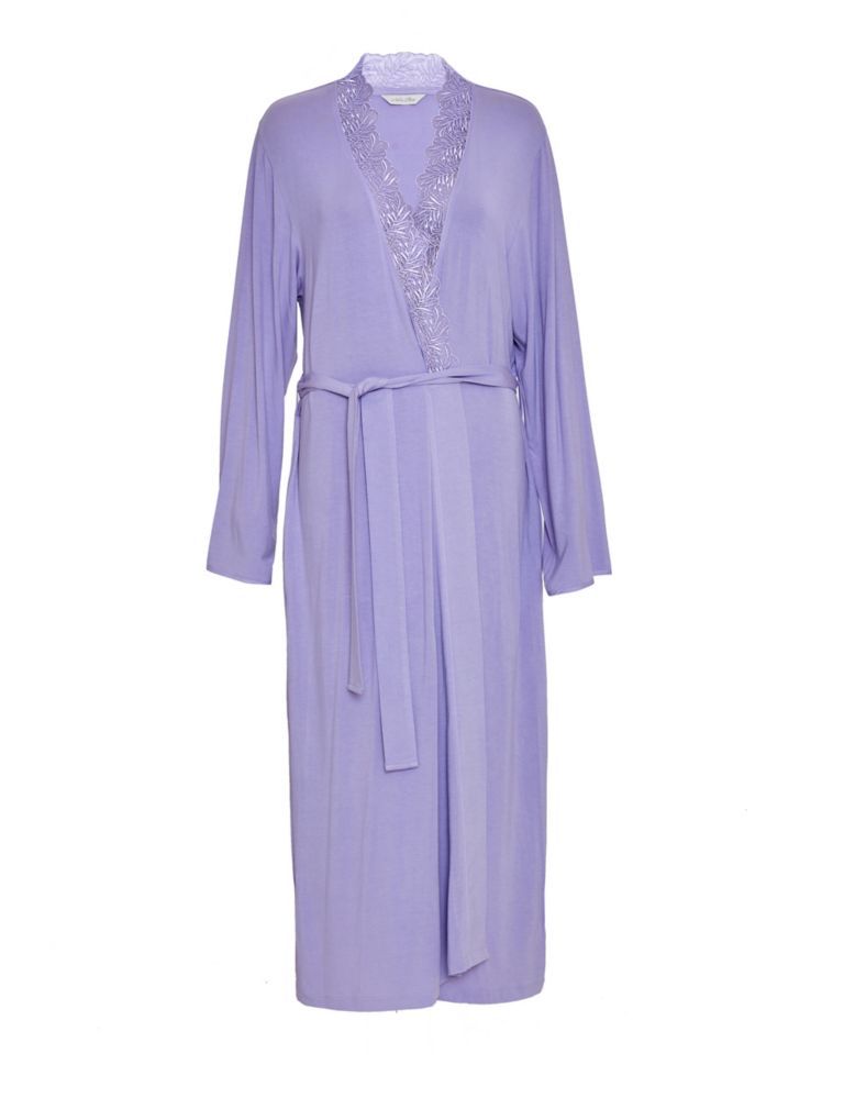 Jersey Lace Trim Dressing Gown 2 of 4