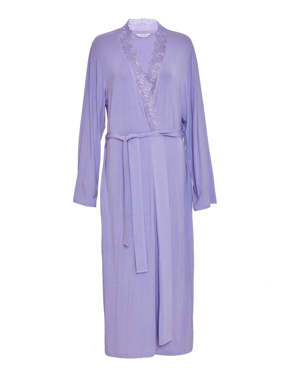 Jersey Lace Trim Dressing Gown 1 of 4