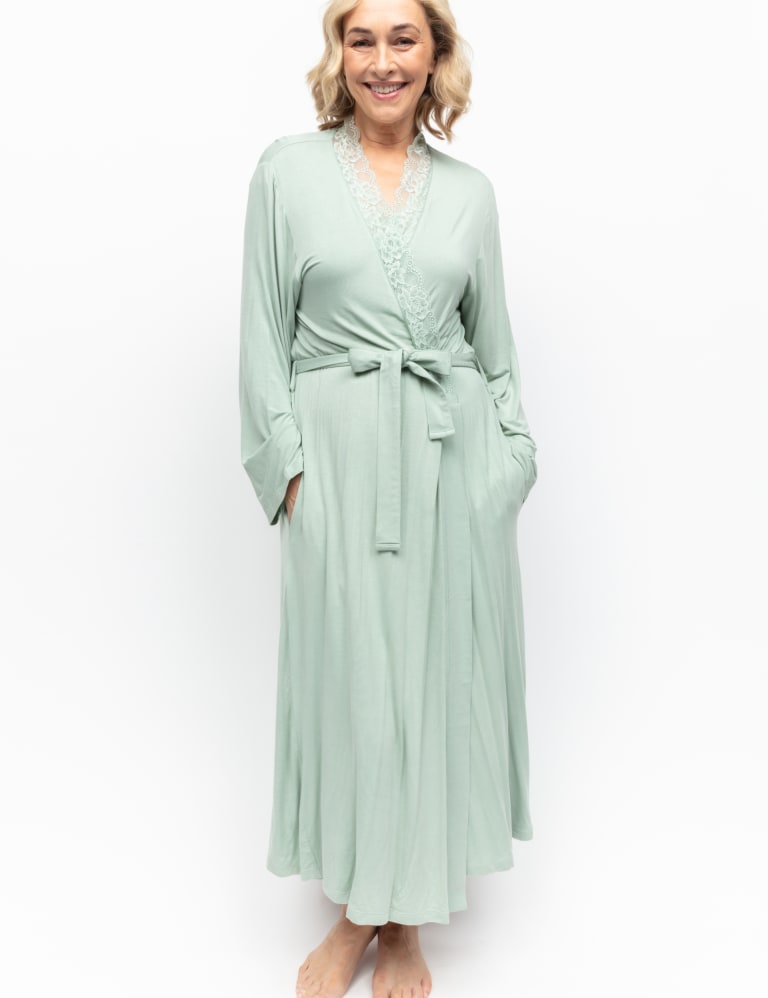Jersey Lace Trim Dressing Gown