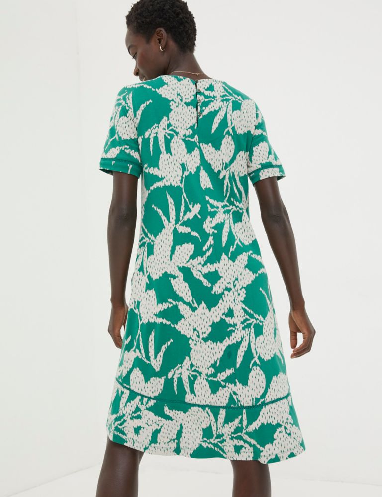 Jersey Leaf Print Knee Length Shift Dress | FatFace | M&S