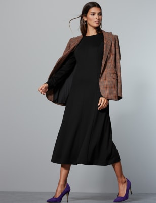 long sleeve jersey midi dress