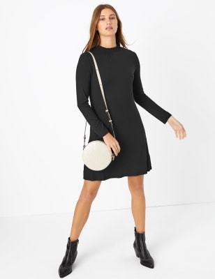 long sleeve jersey swing dress