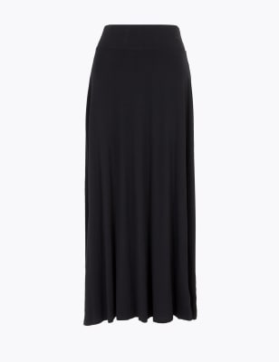 black midi skater skirt