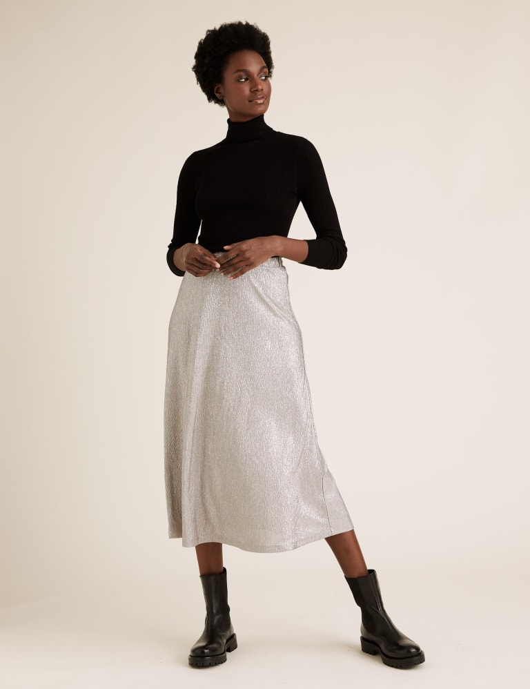 Metallic skirt m&s store
