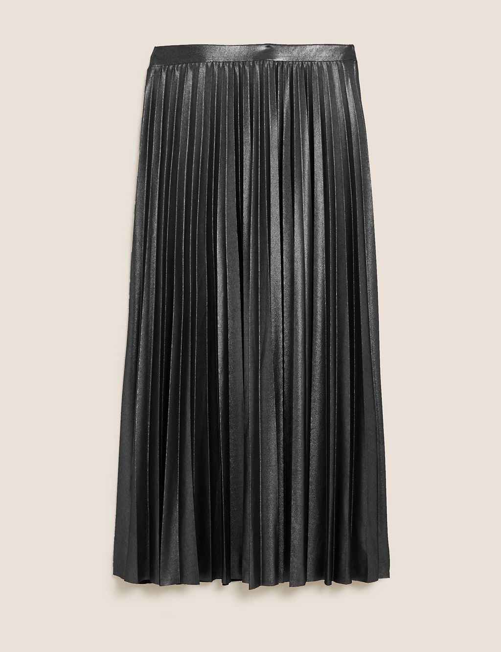 Jersey Metallic Pleated Midi Skirt 1 of 6