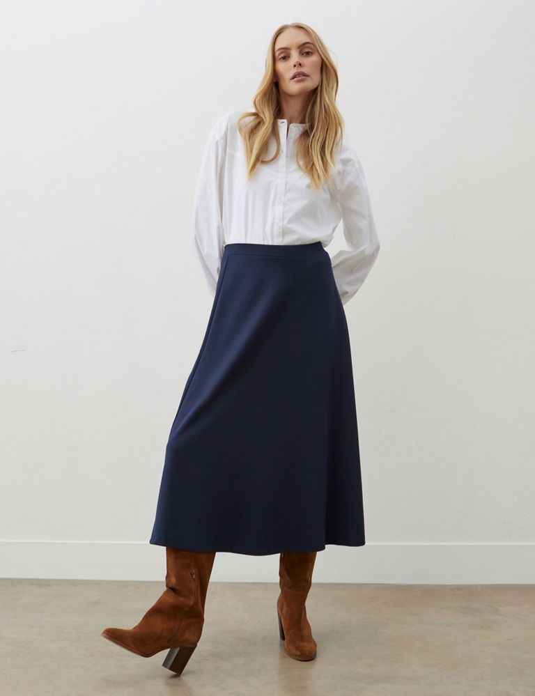 Jersey Midi A-Line Skirt 1 of 5