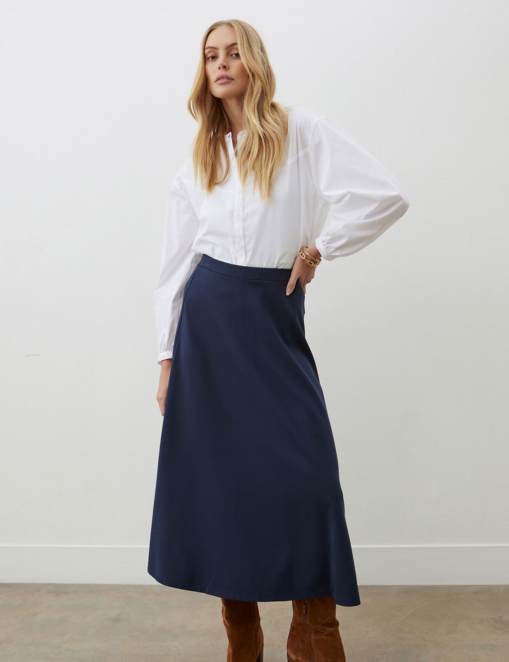 Jersey Midi A-Line Skirt 4 of 5