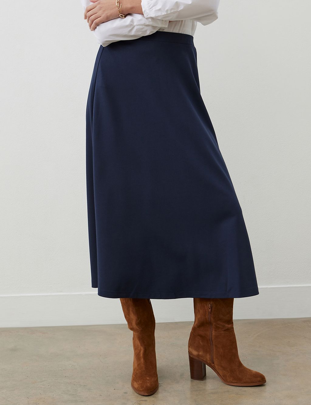 Jersey Midi A-Line Skirt 5 of 5