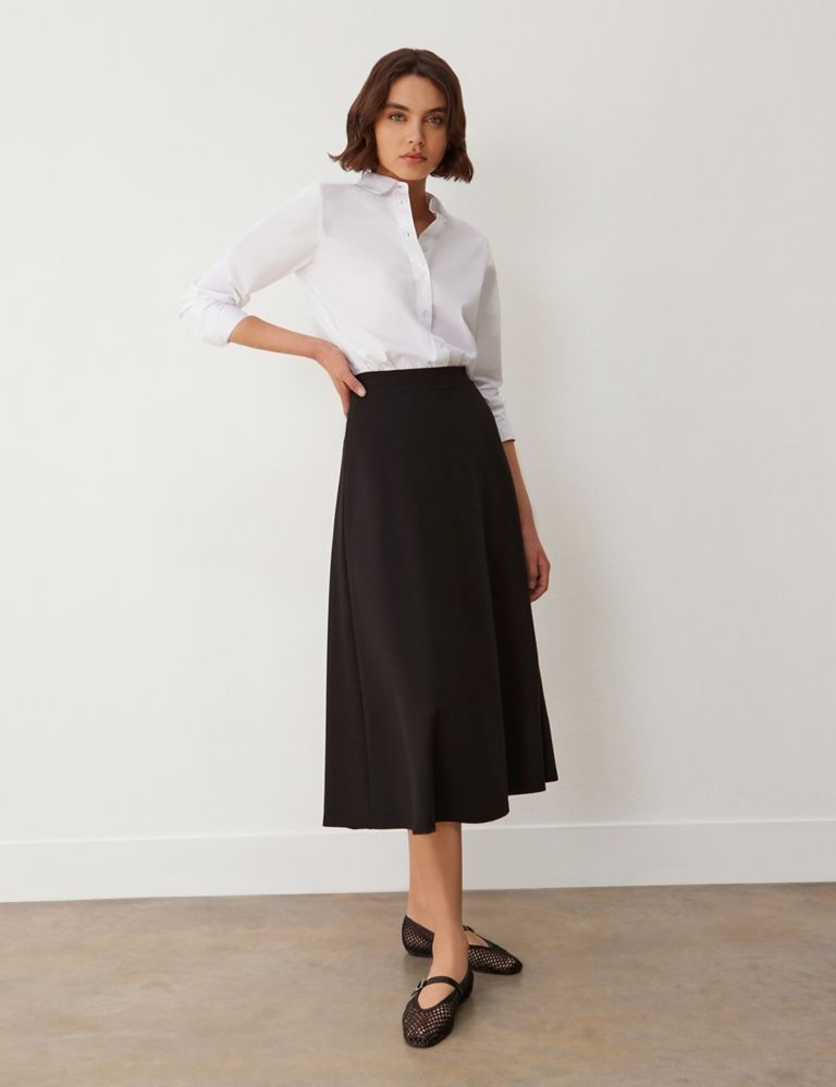Jersey Midi A-Line Skirt 2 of 4