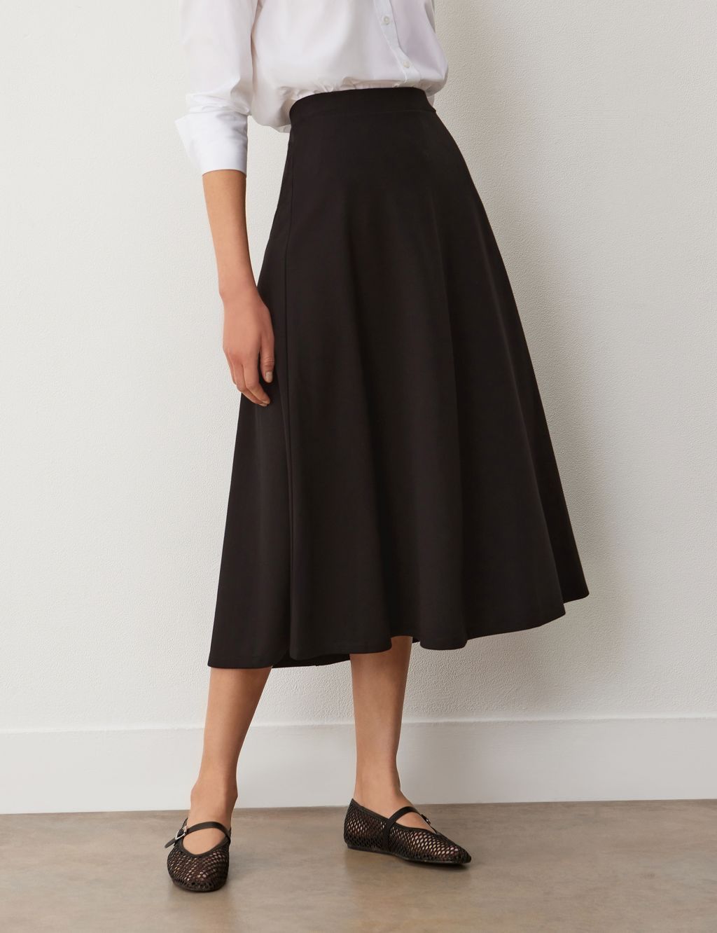 Jersey Midi A-Line Skirt 4 of 4