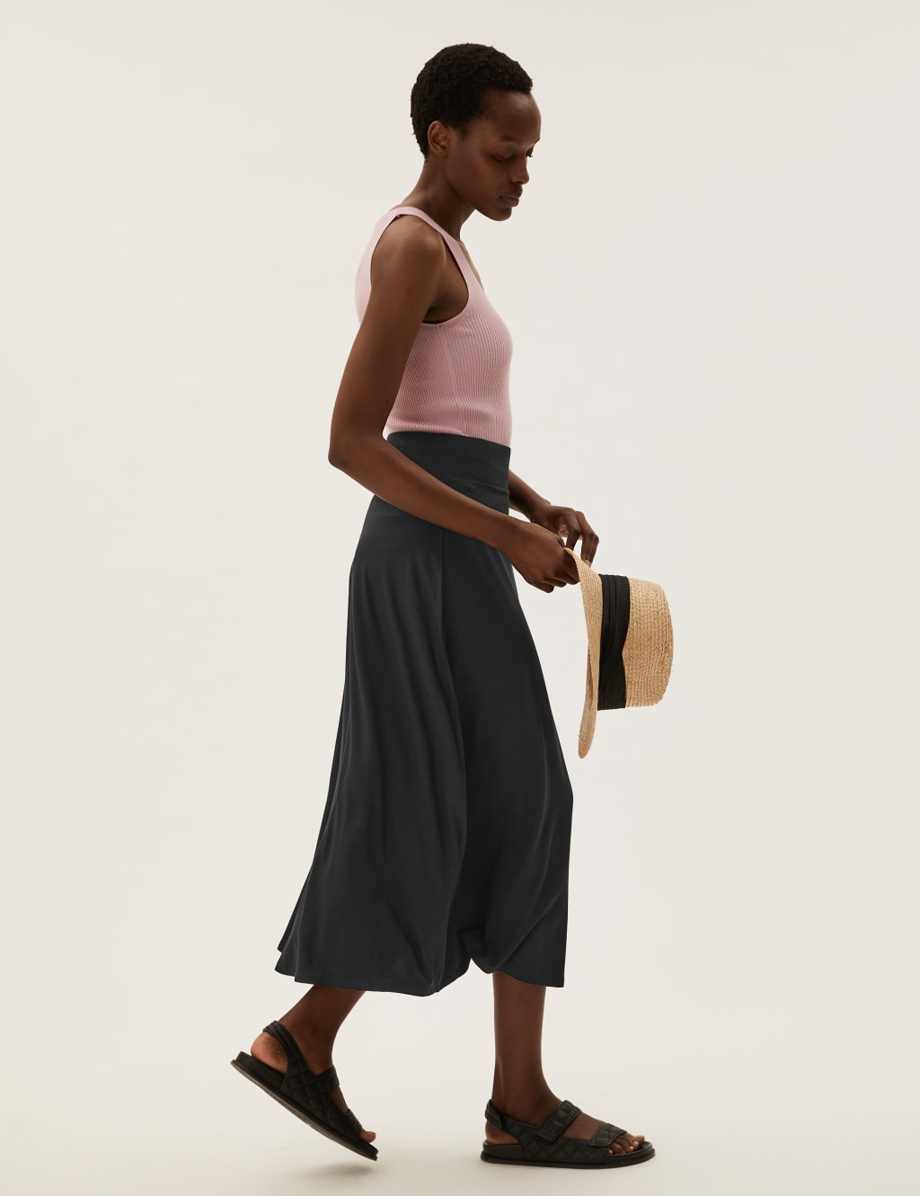 Black midi outlet skater skirt
