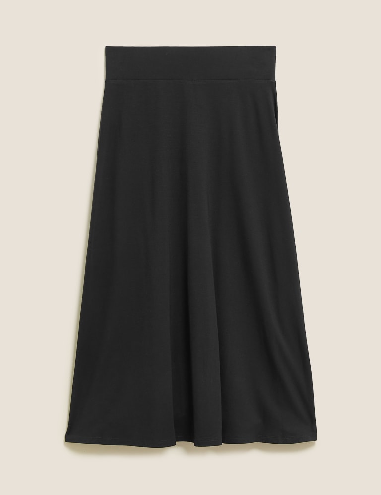 Black midi skater skirt uk top