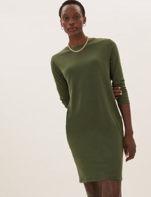 olive jersey dress