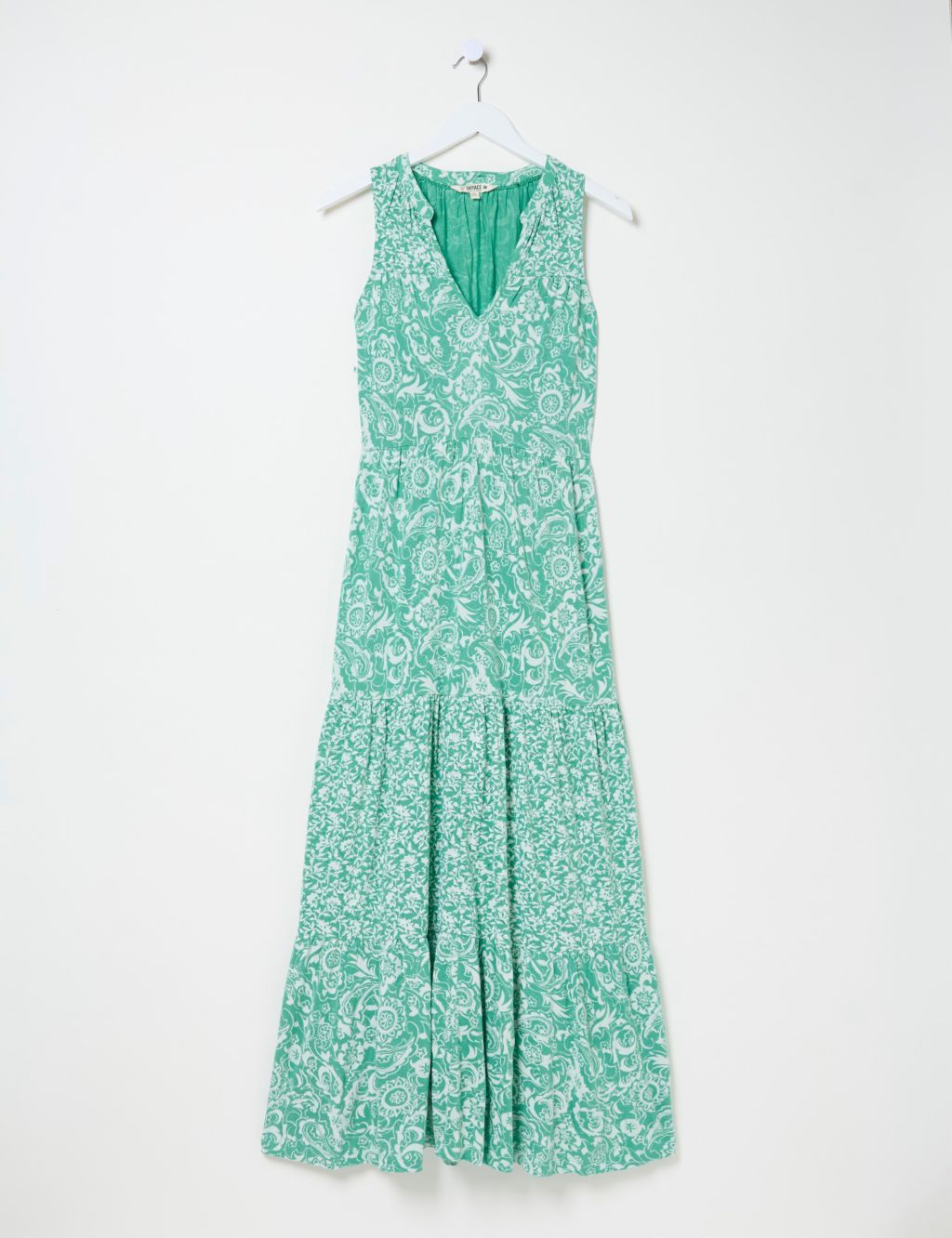 Jersey Paisley V-Neck Tiered Maxi Dress 1 of 6