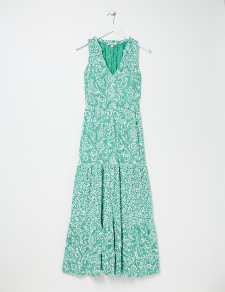 Jersey Paisley V-Neck Tiered Maxi Dress 2 of 6