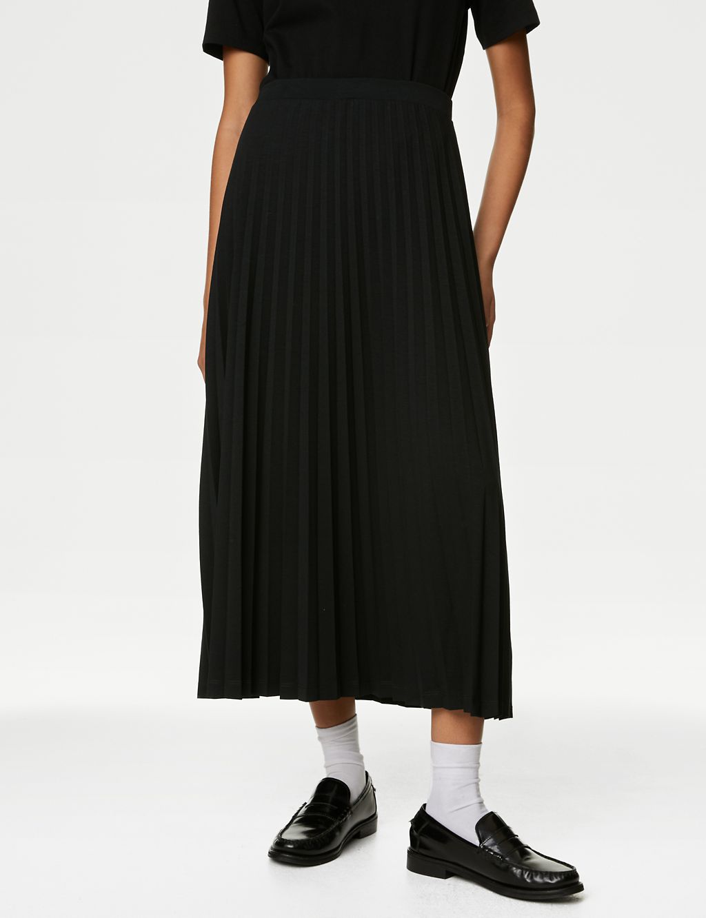 Jersey Pleated Midaxi Skirt | M&S Collection | M&S