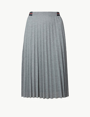 Jersey Pleated Midi Skirt Image 2 of 4