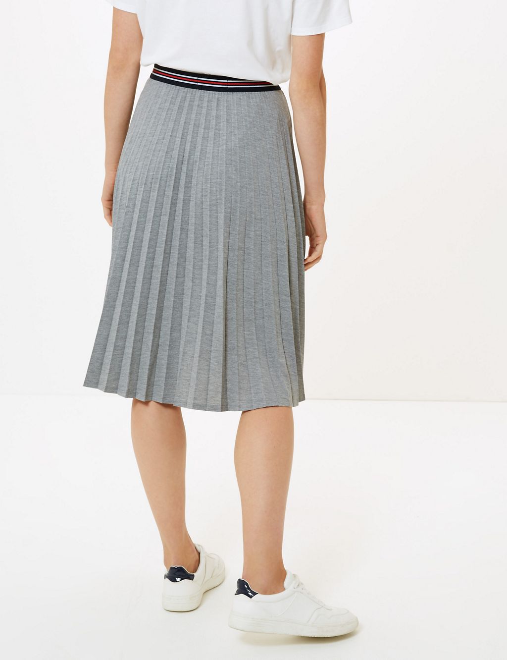 Jersey Pleated Midi Skirt 2 of 4
